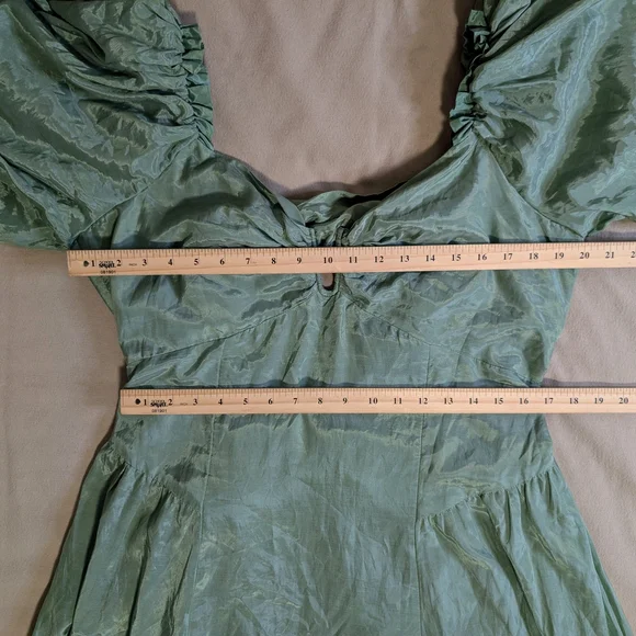 Abercrombie & Fitch Hardware Drama Puff Sleeve Dress | Lush Green | NWT | XL - Picture 8 of 8